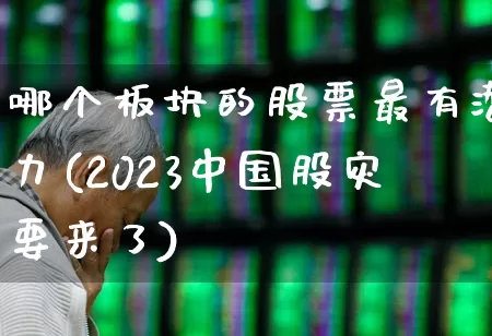 哪个板块的股票最有潜力(2023中国股灾要来了)_https://www.shshucaipeisong.com_科创板_第1张