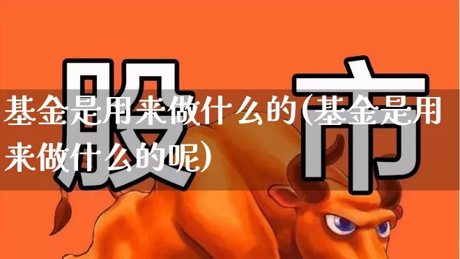 基金是用来做什么的(基金是用来做什么的呢)_https://www.shshucaipeisong.com_深交所_第1张