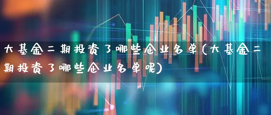 大基金二期投资了哪些企业名单(大基金二期投资了哪些企业名单呢)_https://www.shshucaipeisong.com_深交所_第1张