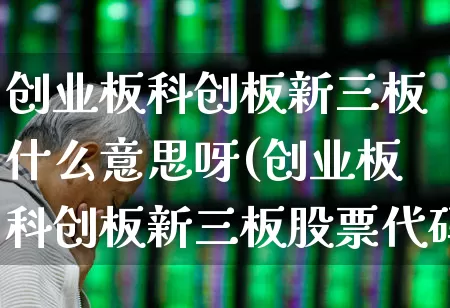 创业板科创板新三板什么意思呀(创业板科创板新三板股票代码区别)_https://www.shshucaipeisong.com_深交所_第1张